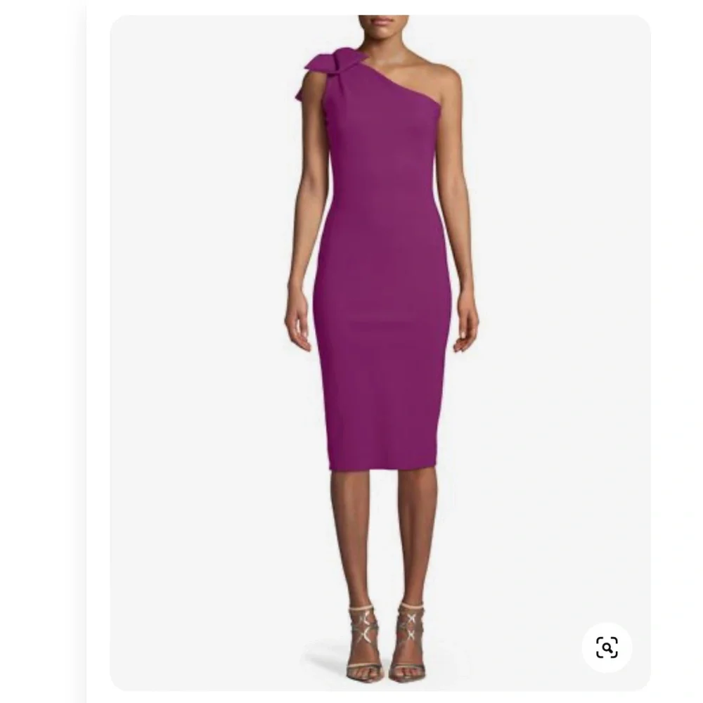 Chiara Boni Purple Asymmetrical Bodycon Midi Dress - Picture 2 of 4